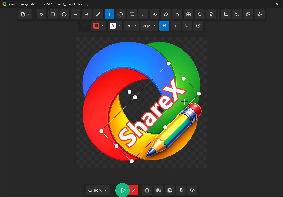 The image editor — shapes, text, step numbers, blur and crop along the top bar
